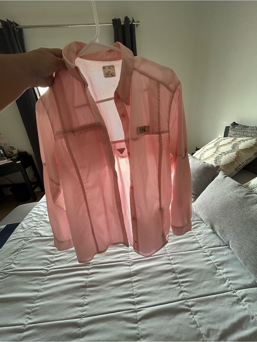 Women's Columbia Casual Pink Button-Down Shirt/jacket - Lightweight